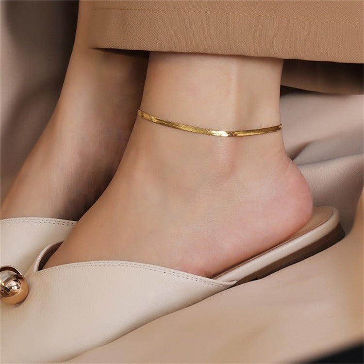 Gia Gold Herringbone Náramek na Kotník