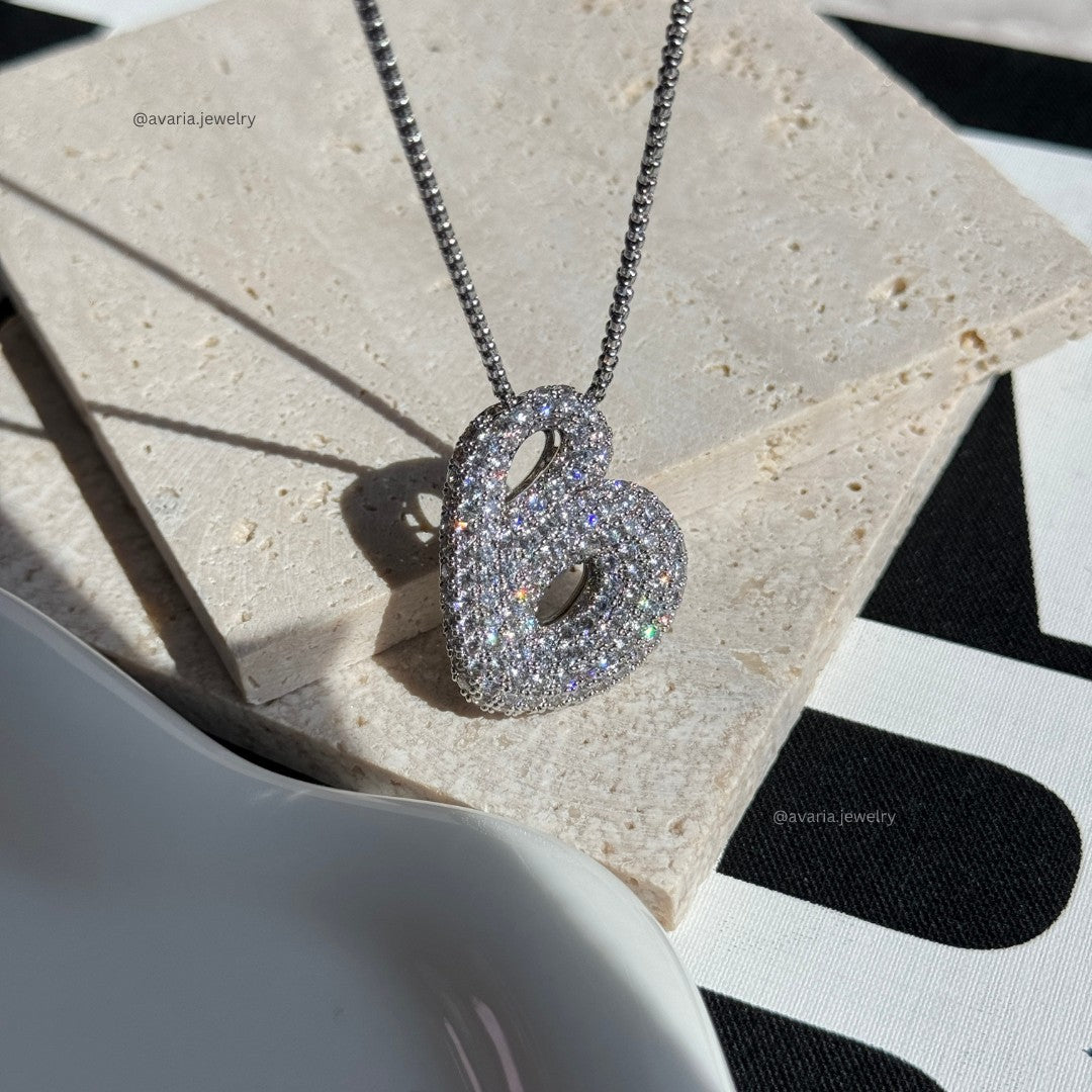 Náhrdelník s počátečním diamantem Bubble