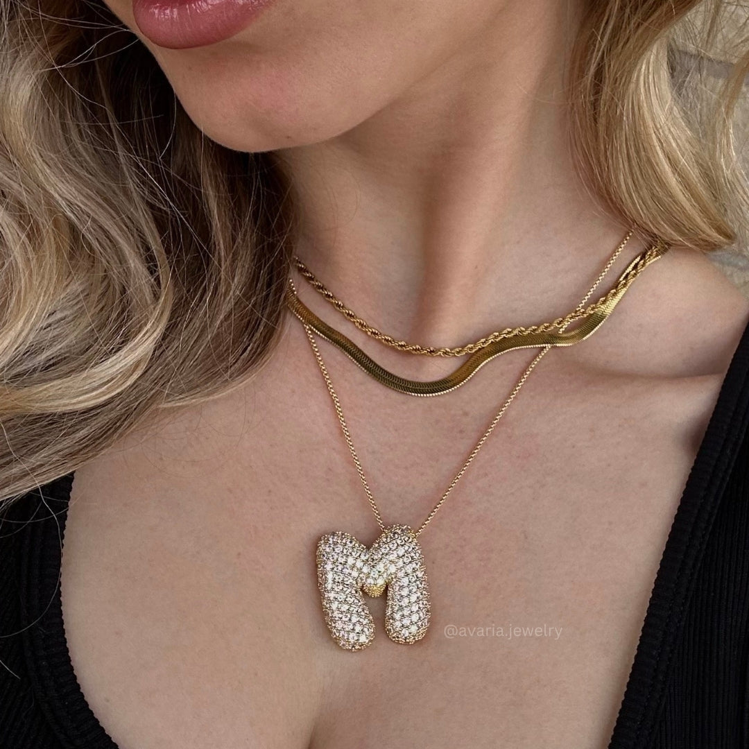 Náhrdelník s počátečním diamantem Bubble