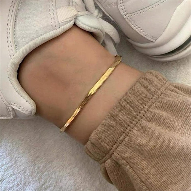 Gia Gold Herringbone Náramek na Kotník