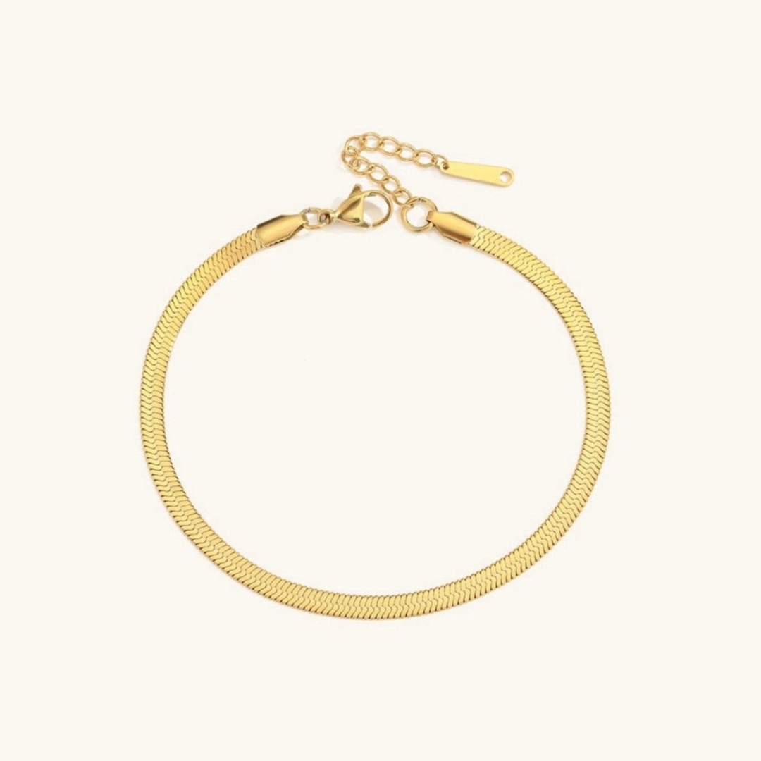 Gia Gold Herringbone Náramek na Kotník