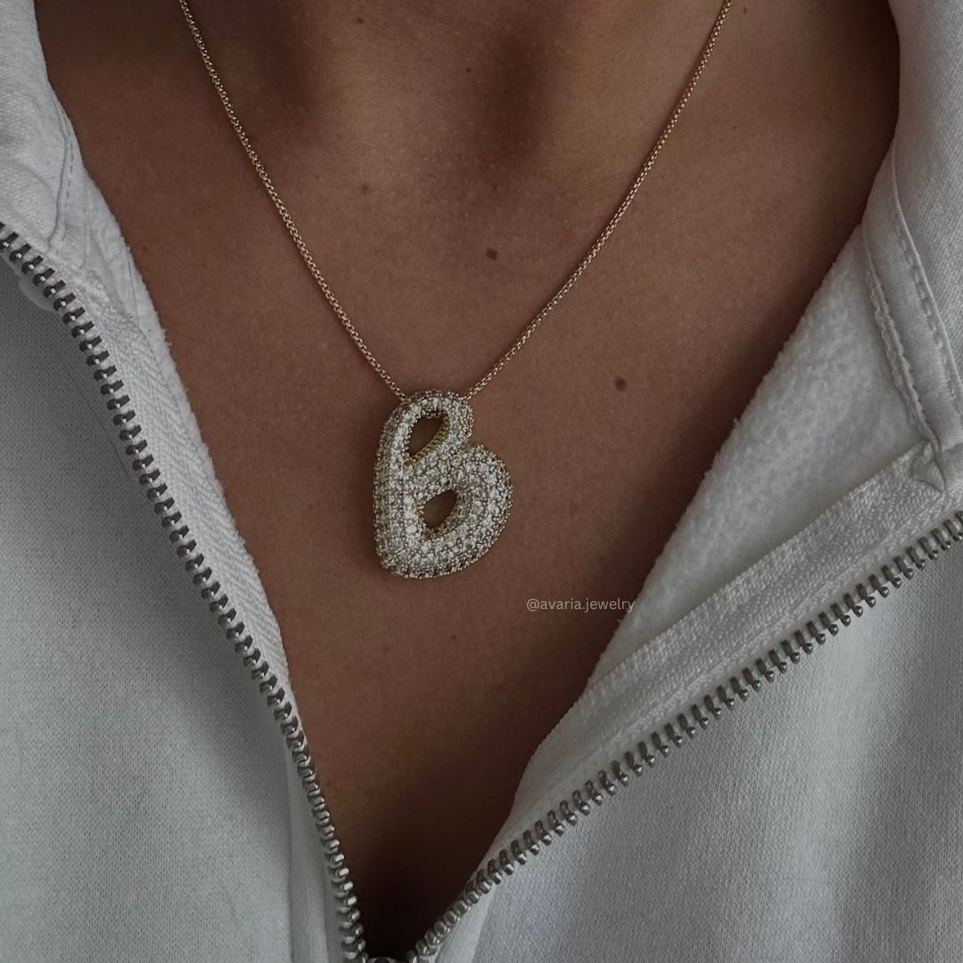 Náhrdelník s počátečním diamantem Bubble